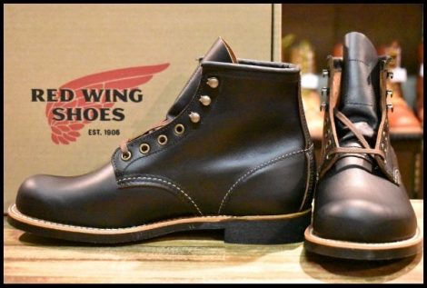 【7D 箱付 未使用 24年】レッドウィング 3345 ブラックスミス 黒 プレーリー プレーントゥ レースアップ ブーツ redwing HOPESMORE