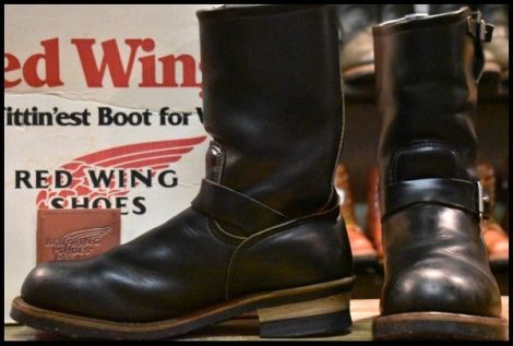 【9D 箱付 良品 PT91プリント】レッドウィング 2268 エンジニア ブラッククローム スチールトゥ プルオン ブーツ redwing HOPESMORE