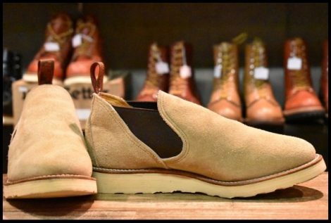 【7.5E 美品 90’S】レッドウィング 8148 ロメオ サイドゴア タンラフアウト ローカット 短靴 ベージュ ブーツ redwing HOPESMORE