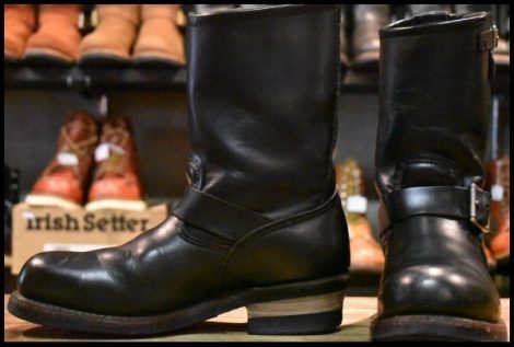 【8D 良品 08年】レッドウィング 2268 エンジニア 黒 ブラッククローム スチールトゥ プルオン ブーツ redwing HOPESMORE