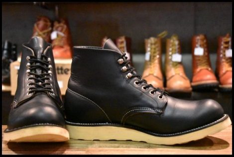 【9.5D 良品 犬タグ 98年】レッドウィング 8165 アイリッシュセッター ブラッククローム プレーントゥ 編み上げ ブーツ redwing HOPESMORE