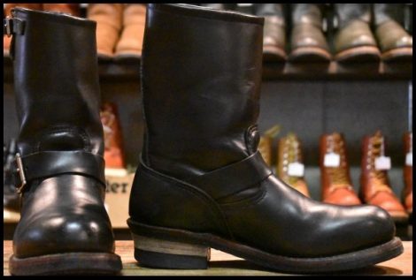 【8D 良品 08年】レッドウィング 2268 エンジニア 黒 ブラッククローム スチールトゥ プルオン ブーツ redwing HOPESMORE