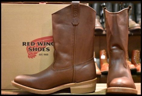 【9E 箱付 未使用 24年】レッドウィング 1155 ペコス 茶 ブラウン ベルバリタン ロング プルオン ブーツ redwing pecos HOPESMORE