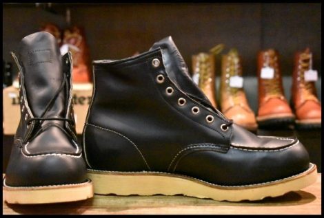 【8.5E DEAD 羽タグ 96年】レッドウィング 8179 アイリッシュセッター 黒 ブラッククローム モックトゥ ブーツ redwing HOPESMORE
