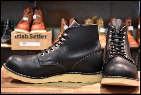 【9.5D 良品 犬タグ 98年】レッドウィング 8165 アイリッシュセッター ブラッククローム プレーントゥ 編み上げ ブーツ redwing HOPESMORE