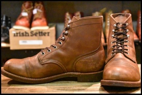 【10D 良品 12年】レッドウィング 8111 アイアンレンジ 茶 アンバー ハーネス キャップトゥ ブラウン ブーツ redwing HOPESMORE