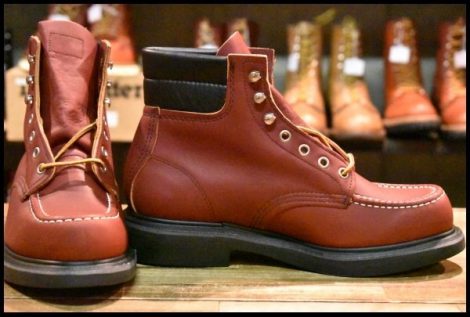 【7E 箱付 DEAD 羽タグ 96年】レッドウィング 8804 スーパーソール 赤茶 オロラセット モックトゥ 編み上げ ブーツ redwing HOPESMORE