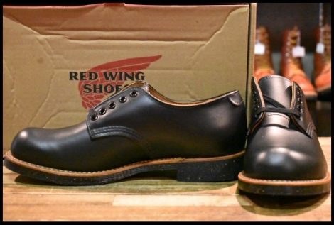 【7.5D 箱付 未使用 18年】レッドウィング 8054 フォアマン オックスフォード 黒 ブラッククローム ローカット ブーツ redwing HOPESMORE