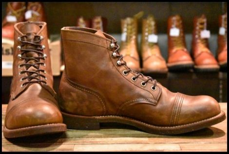 【10D 良品 12年】レッドウィング 8111 アイアンレンジ 茶 アンバー ハーネス キャップトゥ ブラウン ブーツ redwing HOPESMORE