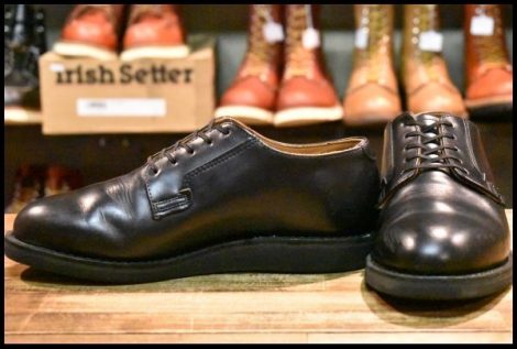 【7D 良品 22年】レッドウィング 101 ポストマン シューズ 黒 ブラック シャパラル 短靴 レースアップ ブーツ redwing HOPESMORE