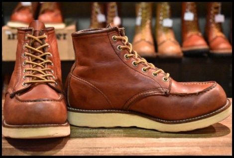 【7E 良品 犬タグ 98年】レッドウィング 8875 アイリッシュセッター 赤茶 オロラセット モックトゥ 編み上げ ブーツ redwing HOPESMORE