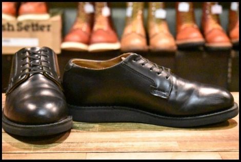 【7D 良品 22年】レッドウィング 101 ポストマン シューズ 黒 ブラック シャパラル 短靴 レースアップ ブーツ redwing HOPESMORE