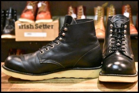 【8.5D 良品 06年】レッドウィング 8165 アイリッシュセッター 黒 ブラッククローム プレーントゥ 編み上げ ブーツ redwing HOPESMORE