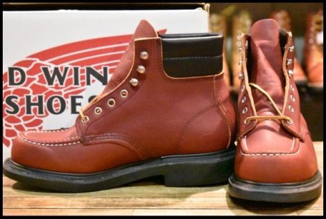 【7E 箱付 DEAD 羽タグ 96年】レッドウィング 8804 スーパーソール 赤茶 オロラセット モックトゥ 編み上げ ブーツ redwing HOPESMORE