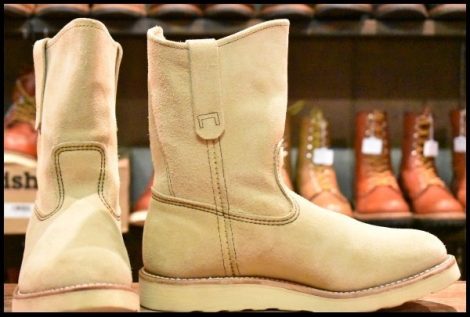 【7E 美品 10年】レッドウィング 8168 スエード ペコス ホーソーン アビレーン ラフアウト ベージュ ブーツ redwing pecos HOPESMORE
