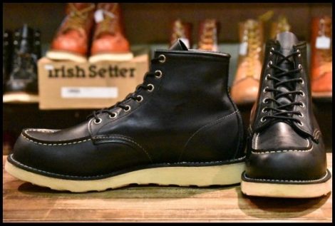 【9.5D 良品 04年】レッドウィング 8130 アイリッシュセッター 黒 ブラッククローム モックトゥ 編み上げ 8179 ブーツ redwing HOPESMORE