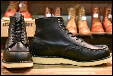 【9.5D 良品 04年】レッドウィング 8130 アイリッシュセッター 黒 ブラッククローム モックトゥ 編み上げ 8179 ブーツ redwing HOPESMORE