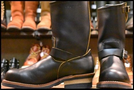 【8D 美品 18年】レッドウィング 9268 エンジニア 黒 ブラッククローンダイク スチールトゥ ブーツ redwing HOPESMORE