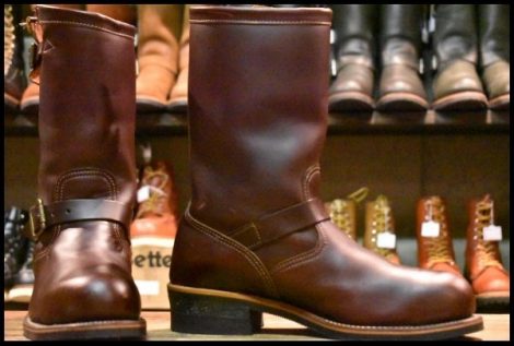 【9E 良品 黒タグ】Chippewa チペワ 91068 エンジニア コードバン バーガンディ 11インチハイト スチールトゥ ブーツ HOPESMORE