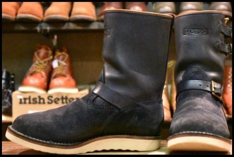 【8.5EE 良品 16年】WESCO ウエスコ カスタムボス ネイビー ビブラム1010シングル 9インチハイト ローラーバックル ブーツ HOPESMORE
