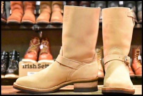 【9D 美品 10年】WESCO ウエスコ ナローボス バーラップ ベージュ エンジニア ビブラム700ブラウン ブーツ BOSS HOPESMORE