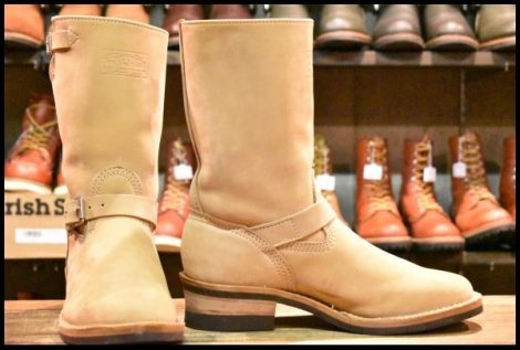 【9D 美品 10年】WESCO ウエスコ ナローボス バーラップ ベージュ エンジニア ビブラム700ブラウン ブーツ BOSS HOPESMORE
