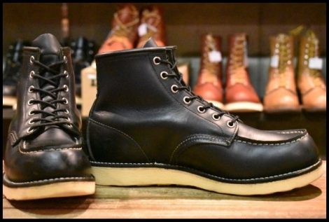 【9D 良品 06年】レッドウィング 8130 アイリッシュセッター 黒 ブラッククローム モックトゥ 編み上げ 8179 ブーツ redwing HOPESMORE