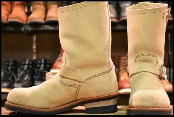 【8D 良品 10年】レッドウィング 8268 スエード エンジニア ホーソーンアビレーンラフアウト スチールトゥ ブーツ redwing HOPESMORE