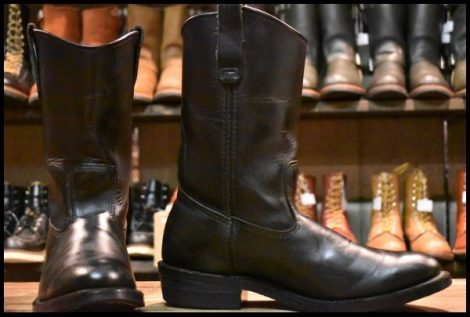 【10E 良品 08年】レッドウィング 8155 ペコス 黒 ブラッククローム プルオン ブーツ redwing pecos HOPESMORE