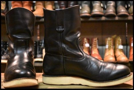 【8.5E 箱付 良品 羽タグ 97年】レッドウィング 8169 ペコス 黒 ブラッククローム プルオン ブーツ redwing pecos HOPESMORE