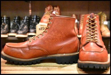 【10.5E 良品 半円犬タグ 96年】レッドウィング 8175 ビブラム アイリッシュセッター 赤茶 モックトゥ 編み上げ ブーツ redwing HOPESMORE