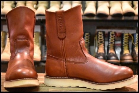【7E 良品 08年】レッドウィング 8866 ペコス 赤茶 オロラセット プルオン クッションソール ブーツ redwing pecos HOPESMORE