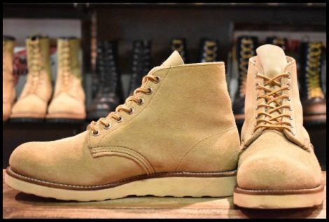 【8E 良品 羽タグ 99年】レッドウィング 8167 スエード アイリッシュセッター タン ラフアウト プレーン ブーツ redwing HOPESMORE