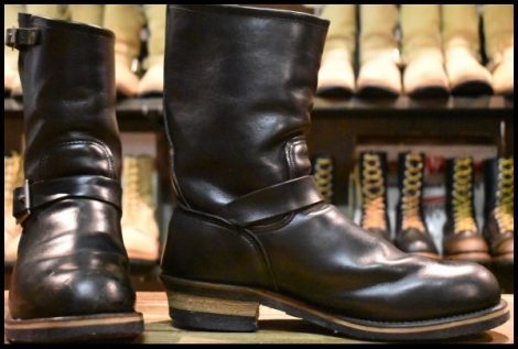 【10D 良品 PT91プリント 93年09月刻印】レッドウィング 2268 エンジニア ブラッククローム スチールトゥ ブーツ redwing HOPESMORE