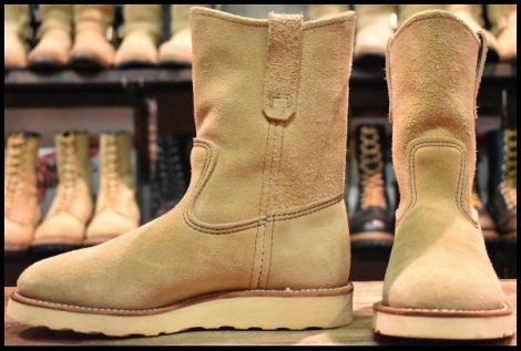 【5.5D 美品 羽タグ】レッドウィング 8168 スエード ペコス タン ラフアウト ベージュ クッションソール ブーツ redwing HOPESMORE