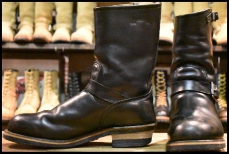 【10D 良品 PT91プリント 93年09月刻印】レッドウィング 2268 エンジニア ブラッククローム スチールトゥ ブーツ redwing HOPESMORE