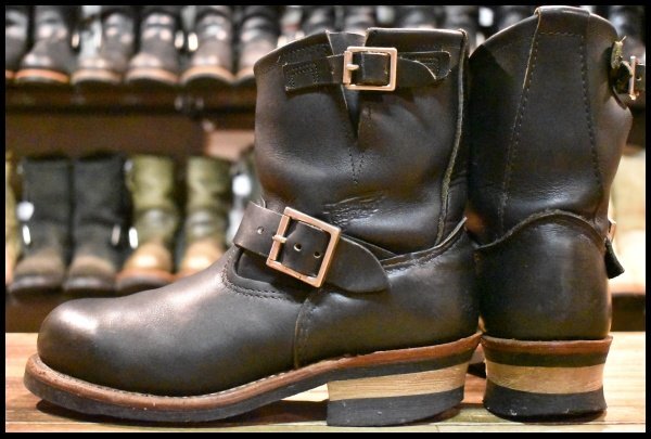 7D 良品 08年】レッドウィング 8182 ショート エンジニア 黒