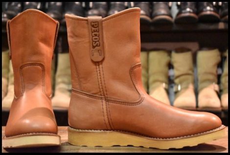 【8.5E 未使用 12年】レッドウィング 8866 ペコス 赤茶 オロラセット プルオン クッションソール ブーツ redwing pecos HOPESMORE
