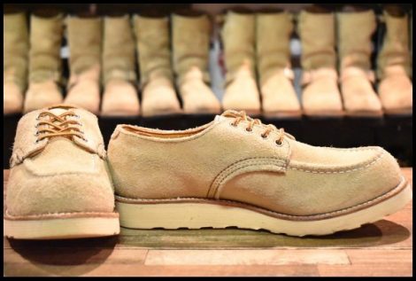 【9D 良品 羽タグ 90’S】レッドウィング 8105 スエード オックスフォード タン ラフアウト モックトゥ 短靴 ブーツ redwing HOPESMORE