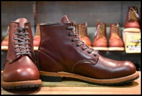 【8D 美品 14年】レッドウィング 9011 ベックマン ブラックチェリー フェザーストーン プレーントゥ 編み上げ ブーツ redwing HOPESMORE