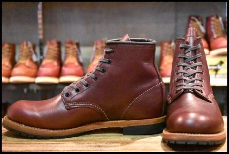 【8D 美品 14年】レッドウィング 9011 ベックマン ブラックチェリー フェザーストーン プレーントゥ 編み上げ ブーツ redwing HOPESMORE