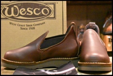 【4D 箱付 未使用】WESCO ウエスコ カスタムロメオ ブラウン 茶 ラプターソール サイドゴア 短靴 ブーツ HOPESMORE