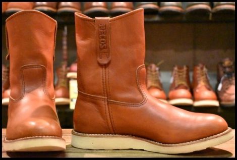 【9E 良品 12年】レッドウィング 8866 ペコス 赤茶 オロラセット プルオン クッションソール ブーツ redwing pecos HOPESMORE