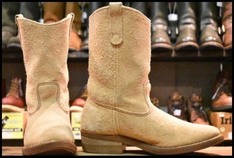 【8E 良品 旧羽タグ】レッドウィング 8156 スエード ペコス タン ラフアウト ベージュ プルオン ブーツ redwing pecos HOPESMORE