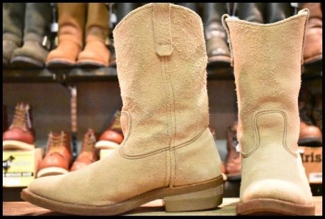 【8E 良品 旧羽タグ】レッドウィング 8156 スエード ペコス タン ラフアウト ベージュ プルオン ブーツ redwing pecos HOPESMORE