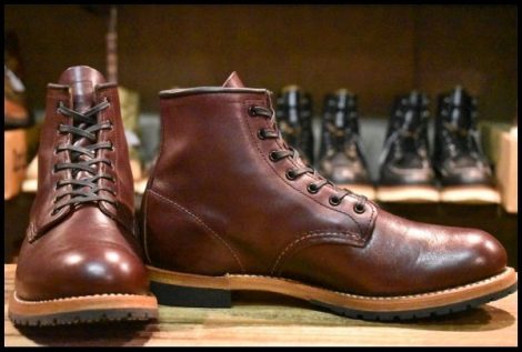 【8.5D 美品 15年】レッドウィング 9011 ベックマン ブラックチェリー フェザーストーン プレーントゥ 9411 ブーツ redwing HOPESMORE