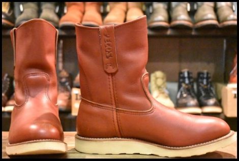 【8.5E 箱付 良品 10年】レッドウィング 8866 ペコス 赤茶 オロラセット プルオン クッションソール ブーツ redwing pecos HOPESMORE