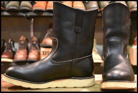 【7.5E 良品 羽タグ 98年】レッドウィング 8169 ペコス 黒 ブラッククローム プルオン ブーツ redwing pecos HOPESMORE