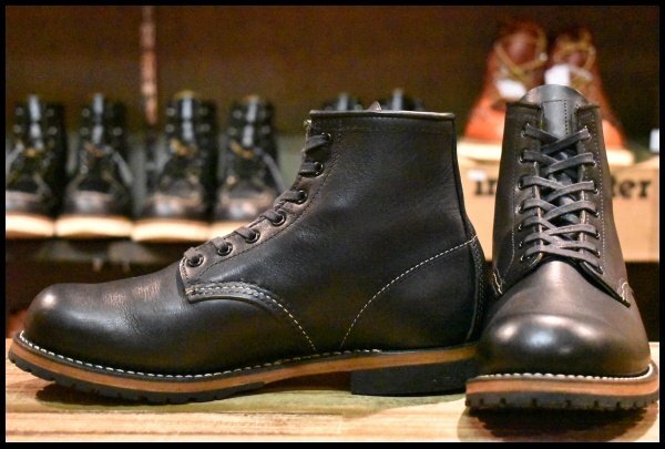 【6EE 良品 14年】レッドウィング 9014 ベックマン 黒 ブラック フェザーストーン プレーントゥ 編み上げ 9414 ブーツ redwing HOPESMORE