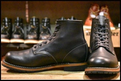 【6EE 良品 14年】レッドウィング 9014 ベックマン 黒 ブラック フェザーストーン プレーントゥ 編み上げ 9414 ブーツ redwing HOPESMORE